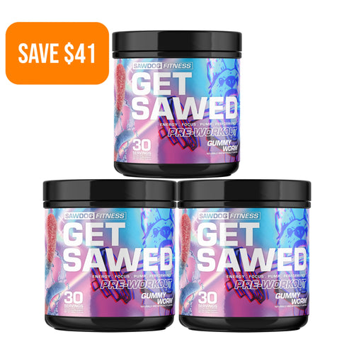 Get Sawed Pre Workout Three Tub Bundle Gummy Worm